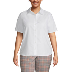 School Uniform Women's Plus Size Short Sleeve Oxford Shirt