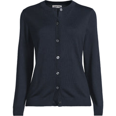 Women's Tall Cotton Modal Crew Neck Cardigan Sweater