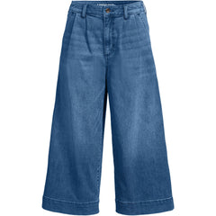 Women's Denim Mid Rise Wide Leg Culotte Jeans