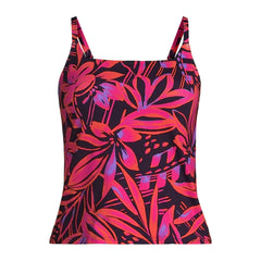 Women's Long Torso Square Neck Tankini Swimsuit Top