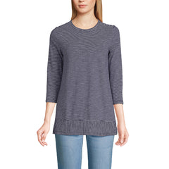 Women's 3/4 Sleeve Slub Jersey Swing Tunic