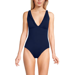 Women's LE x T and T The Tegan Ruffle V-Neck Plunge One Piece