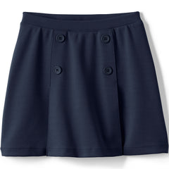 Girls Ponte Button Front Skort Above the Knee
