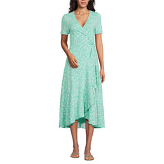 Women's Cotton Modal Vneck Wrap Midi Dress