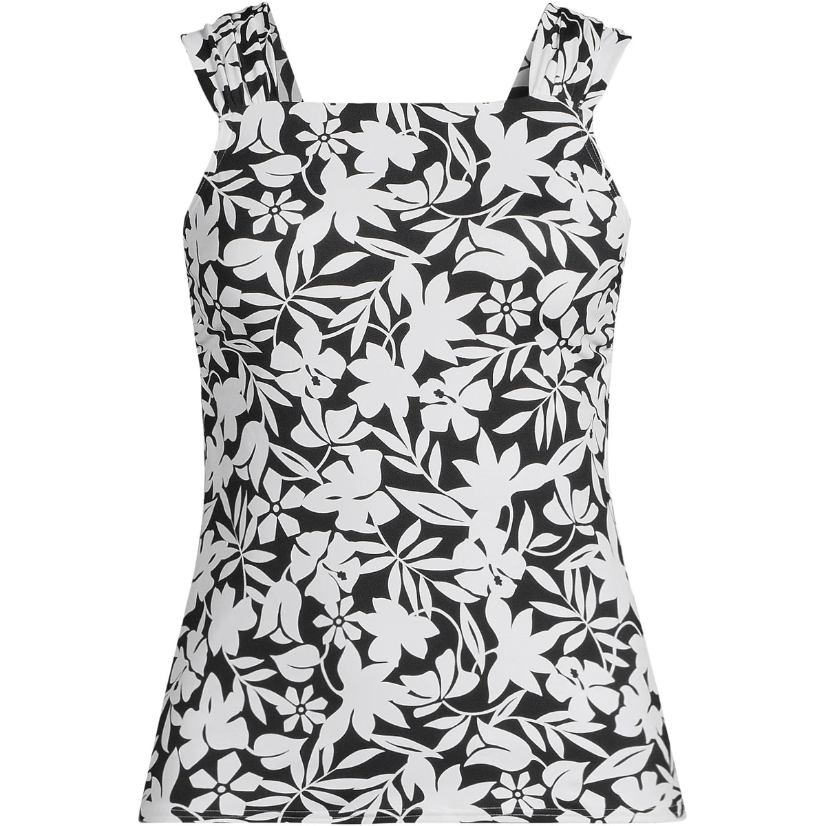 Women's D-Cup Chlorine Resistant Cap Sleeve High Neck Tankini Swimsuit Top