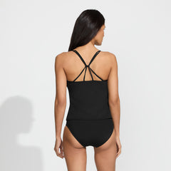 Women's Long Torso Tugless QuickDry Adjustable Strappy Back Tankini Top