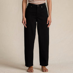 Women's Denim High Rise Barrel Leg Ankle Jeans