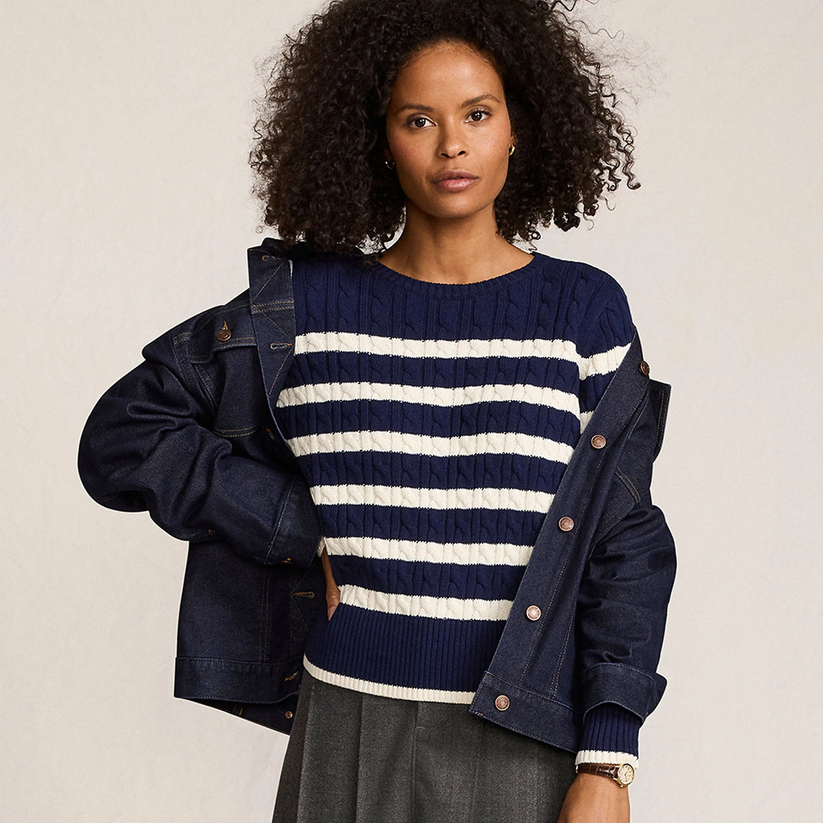 Women's Tall Drifter Modern Cable Crew Sweater