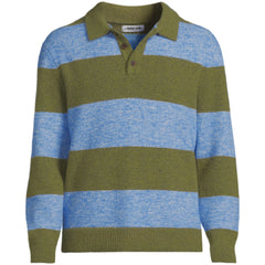 Men's Long Sleeve Fuzzy Sweater Polo