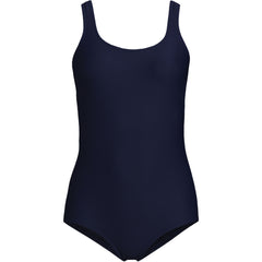 Women's Long Tugless Low Leg Ribbed One Piece Swimsuit