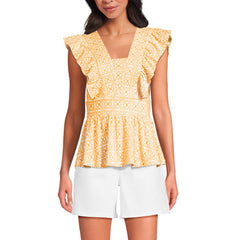 Women's Lightweight Jersey Ruffle Peplum Top