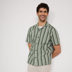 Men's Short Sleeve Linen Hawaiian Camp Collar Shirt