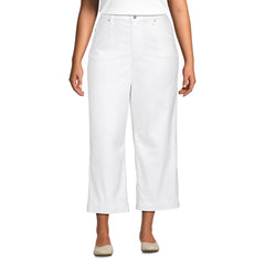 Women's Plus Size Denim High Rise Wide Leg Crop Jeans