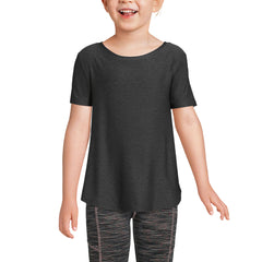Girls Short Sleeve Active Curved Hem Tee