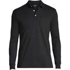 Men's Big Long Sleeve Cotton Supima Polo Shirt with Pocket