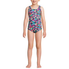 Girls Chlorine Resistant One Piece UPF 50 Swimsuit