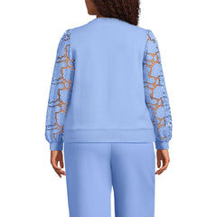 Women's Plus Size Serious Sweats Lace Sleeve Sweatshirt