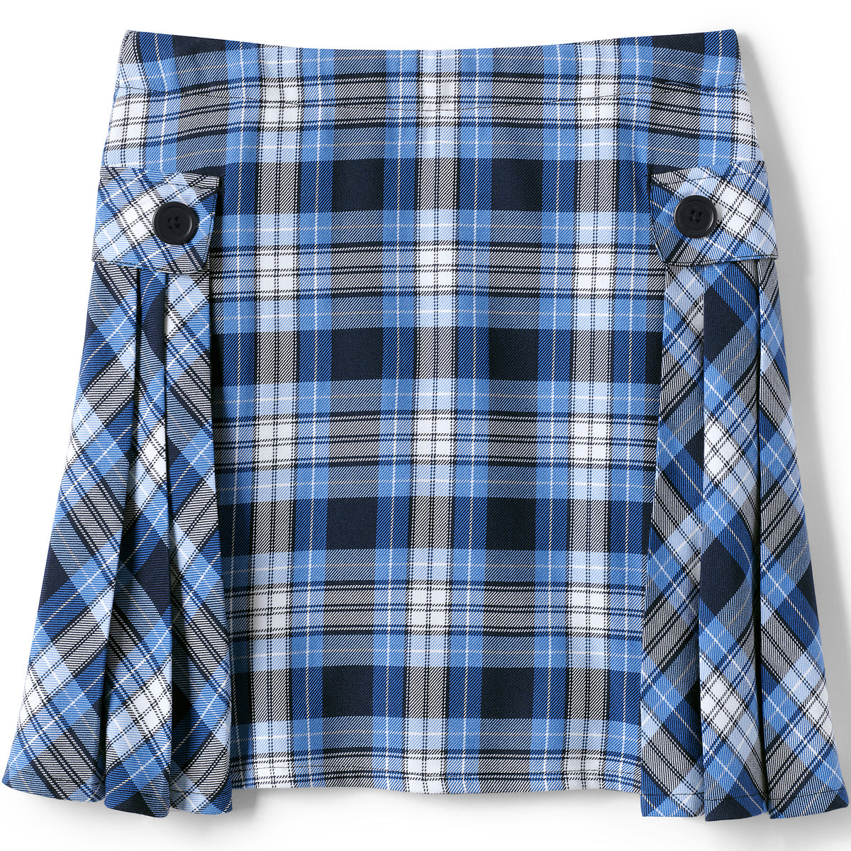 Girls Side Pleat Plaid Skort Above the Knee