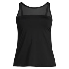 Women's Chlorine Resistant Smoothing Control Mesh High Neck Tankini Swimsuit Top