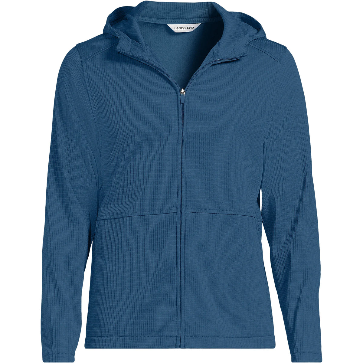 Unisex Big Grid Tech Hooded Zip Front Jacket