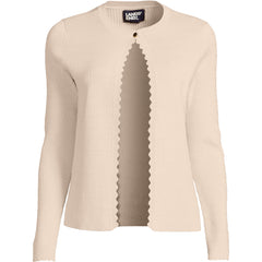 Women's Ribbed Scallop Cardigan Sweater - Set Top