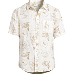 Men's Big and Tall Traditional Fit Short Sleeve Linen Shirt