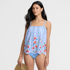Women's Scalloped Flutter Tankini Top