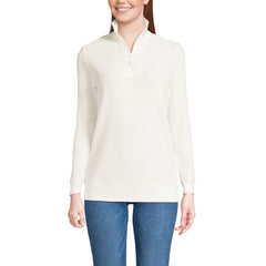 Women's Petite Long Sleeve Waffle Quarter Zip Pullover