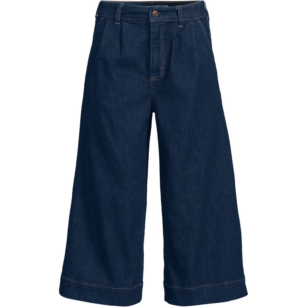 Women's Plus Size Denim Mid Rise Wide Leg Culotte Jeans