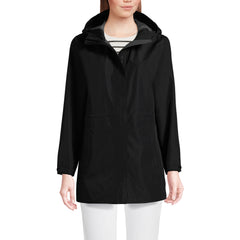 Women's Tall Waterproof Hooded Packable Rain Jacket