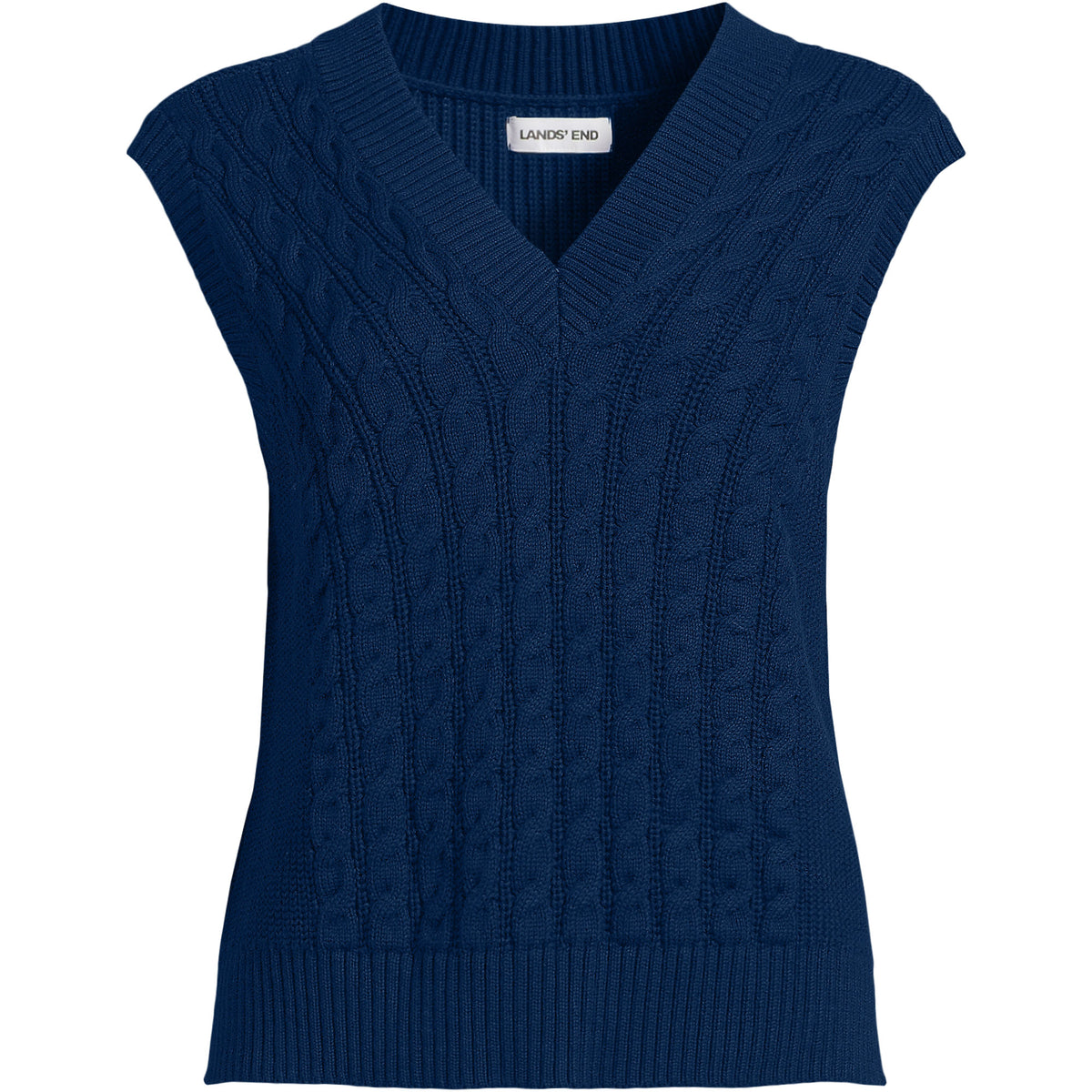 Women's Plus Size Drifter Modern Cable V Neck Vest Sweater