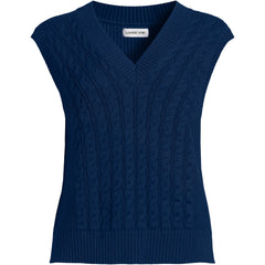 Women's Plus Size Drifter Modern Cable V Neck Vest Sweater