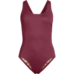 Women's Long Torso Tugless X-Back One Piece Swimsuit