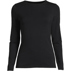 Women's Plus Size Lightweight Jersey Skimming Long Sleeve Crew Neck T-shirt
