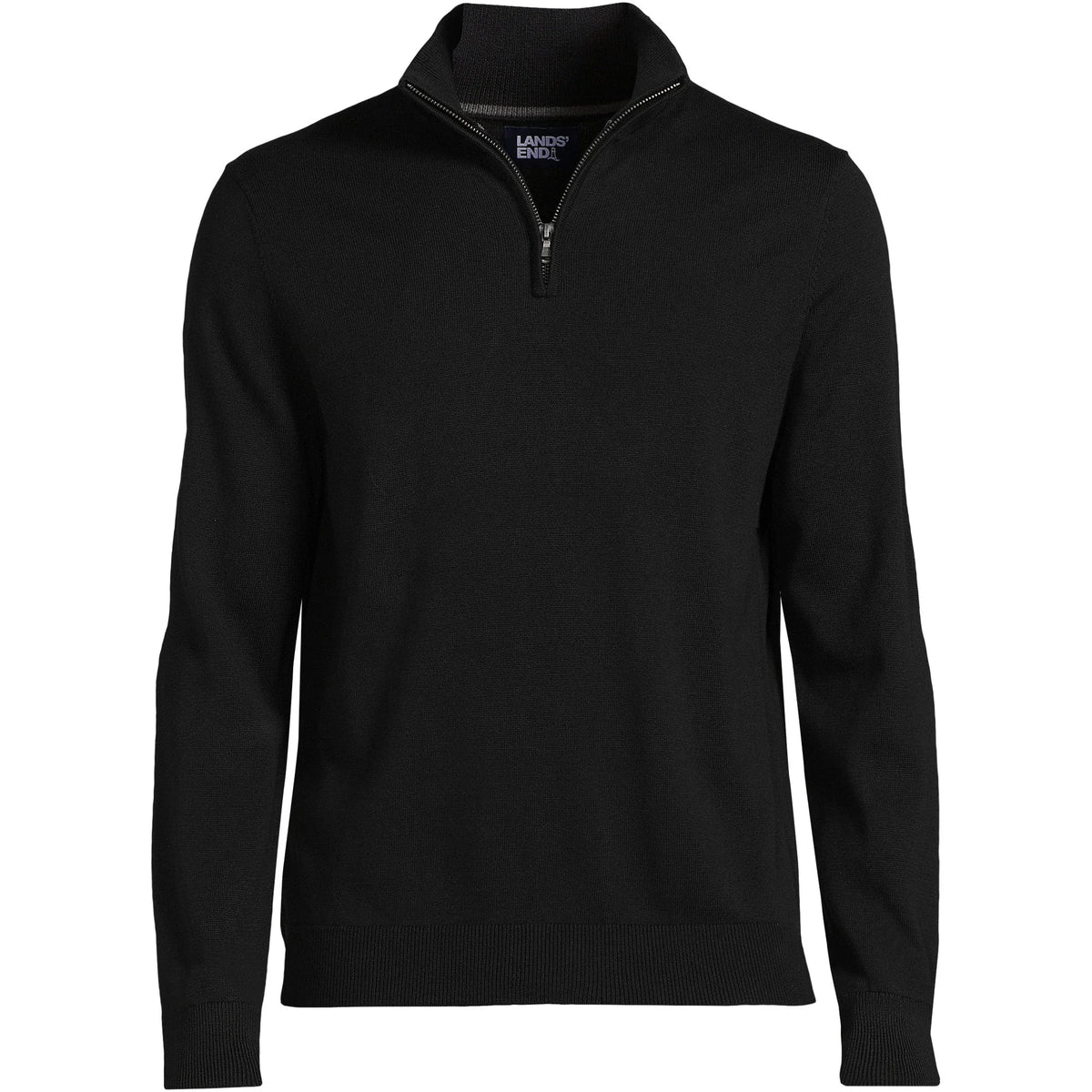 Men's Tall Long Sleeve Fine Gauge Cotton Quarter Zip Sweater