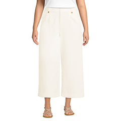 Women's Plus Size Soft Polish High Rise Wide Leg Crop Pants