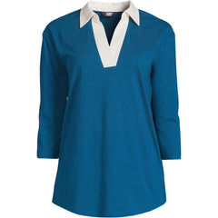 Women's 3/4 Sleeve Super T Collared Popover Tunic