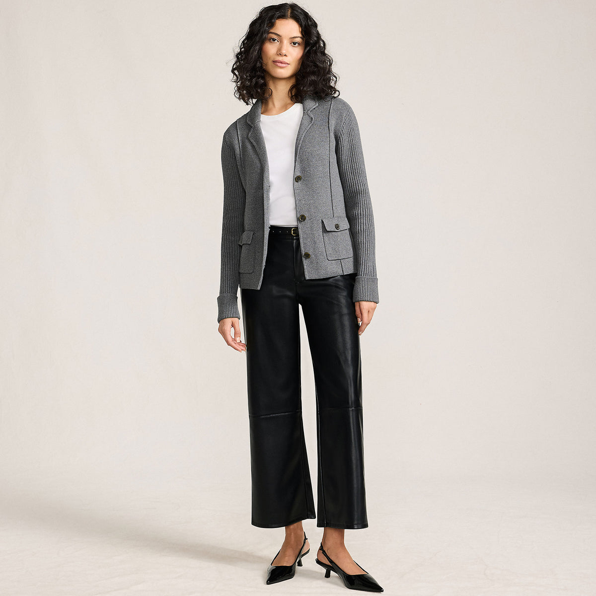 Women's Drifter Ribbed Collared Blazer Sweater
