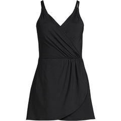 Women's DDD-Cup Chlorine Resistant Tulip Wrap Swim Dress One Piece Swimsuit