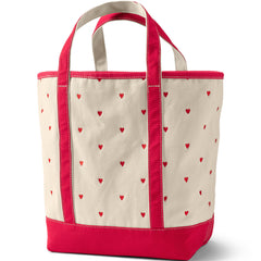 Large Embroidered 5 Pocket Open Top Canvas Tote Bag