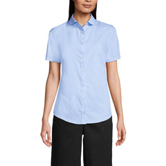 School Uniform Women's Short Sleeve Peter Pan Collar Broadcloth Shirt