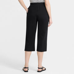 Women's Sport Knit High Rise Elastic Waist Capri Pants