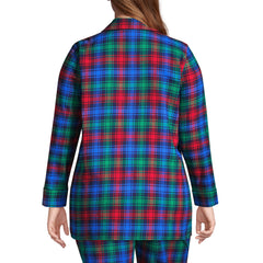 Women's Plus Size Long Sleeve Print Flannel Pajama Top