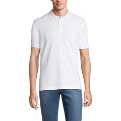 School Uniform Men's Short Sleeve Tailored Banded Mesh Polo Shirt