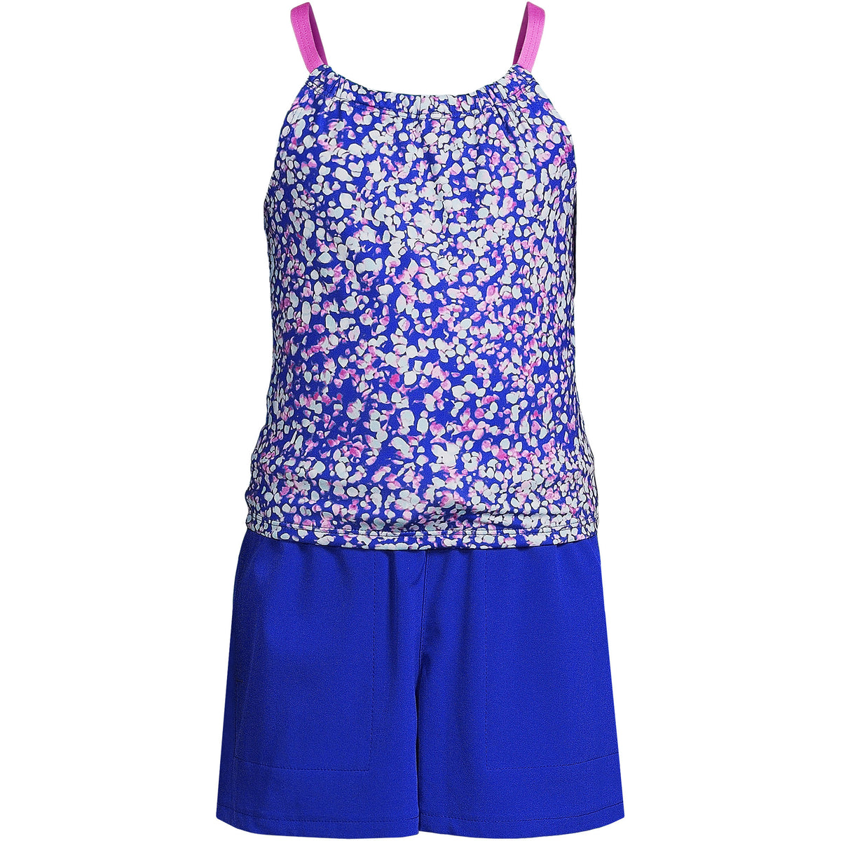Girls Chlorine Resistant Tankini Top Woven Short Set