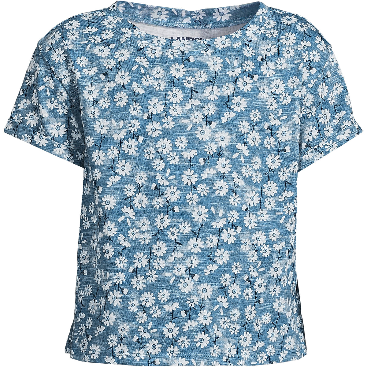 Girls Short Sleeve Slub Crewneck Top