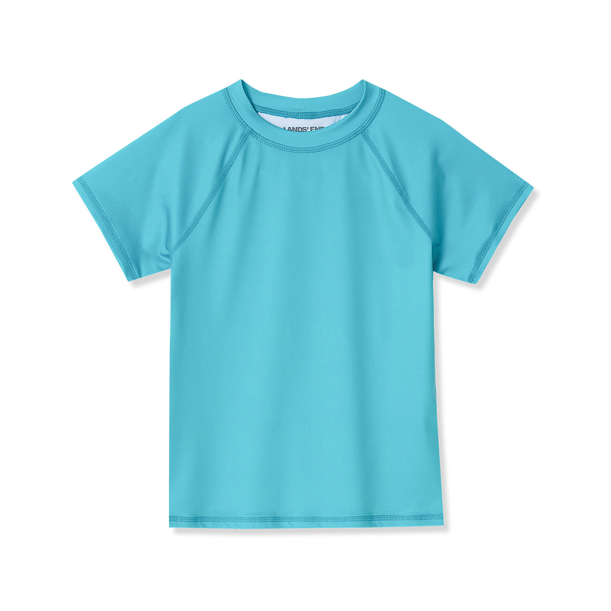 Girls Chlorine Resistant Short Sleeve Crew Neck Swim Rash Guard