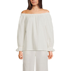 Women's 3/4 Sleeve Gauze On or Off the Shoulder Blouse