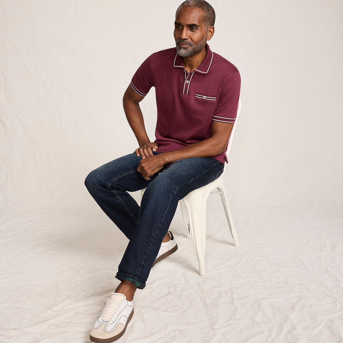 Men's Short Sleeve Tipped Welt Pocket Supima Polo