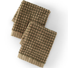 Quick-Dry Cotton Textured Gingham 2-Piece Washcloth Set
